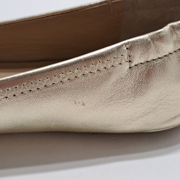 Tory Burch Metallic Gold Ballet Flats Size 7.5 M - Picture 12 of 16